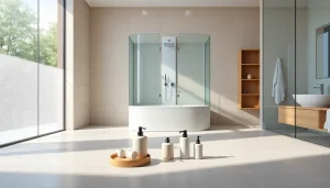 Erleben Sie die elegante sonni Duschkabine in einem modernen Badezimmer, das stilvolle Designelemente vereint.