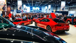 Enthusiasts enjoy the exhilarating Auto Cars Show featuring high-performance vehicles on display.