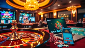 Trải nghiệm cảm giác cá cược đỉnh cao với ứng dụng Bet VIP trong một không gian casino sang trọng.