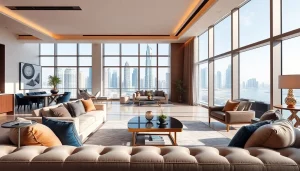Showcasing exquisite interior design dubai in a modern luxury apartment setting.