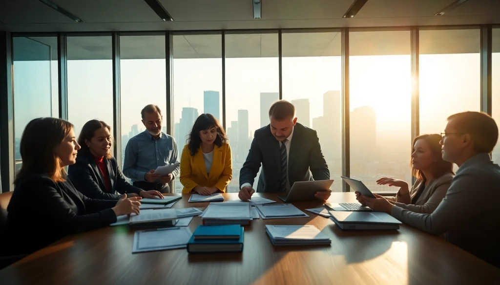 Crisis management consultant leading a strategic meeting in a corporate setting.