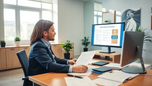 Traducteur assermenté à Marseille offrant des services de traduction professionnels dans un bureau moderne.