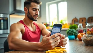 Track your nutrition goals with a macro calculator app used by a fitness enthusiast.