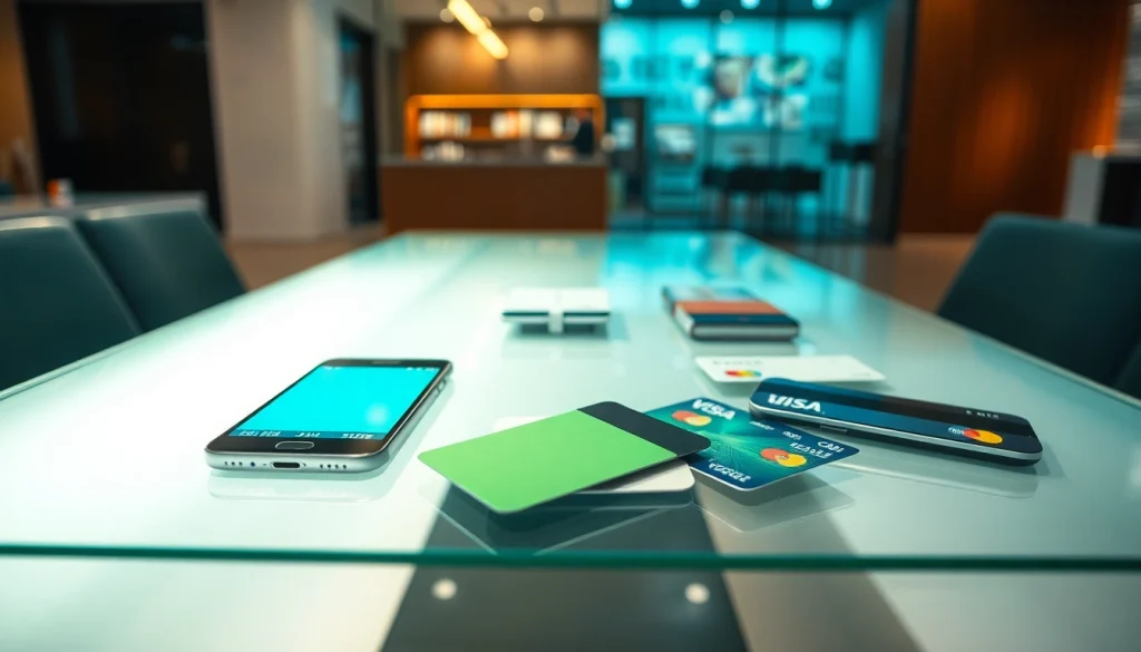 상품권소액결제 디지털 결제 현장: 모바일 결제와 카드 결제를 보여주는 모습.