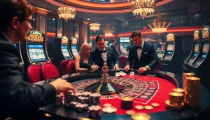 Thrilling casino action showcasing players at a roulette table, promoting https://rr88.wales/ gaming experience.