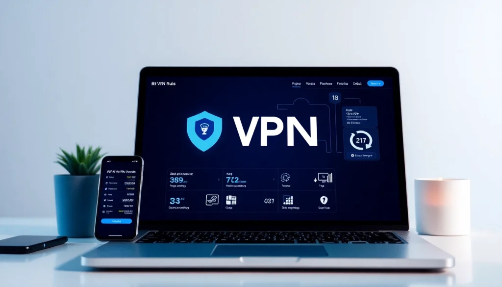 快连官网 VPN service interface on smartphone and laptop, showcasing user-friendly design and advanced technology.