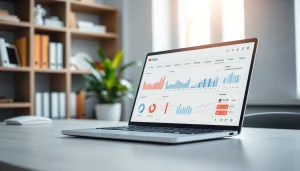 Engaging view of a youtube smm panel interface showcasing social media analytics on a laptop.