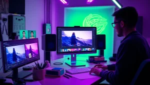 Nano banana pro AI image editor interface showing vibrant features and user interaction in a modern studio.