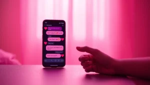 Engaging digital chat interface showcasing ai sexting conversations with playful emojis and intimate text.