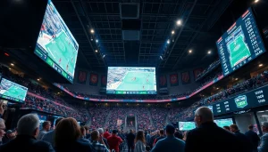 Engaging Alberta sports betting scene showing excited fans and dynamic gameplay.
