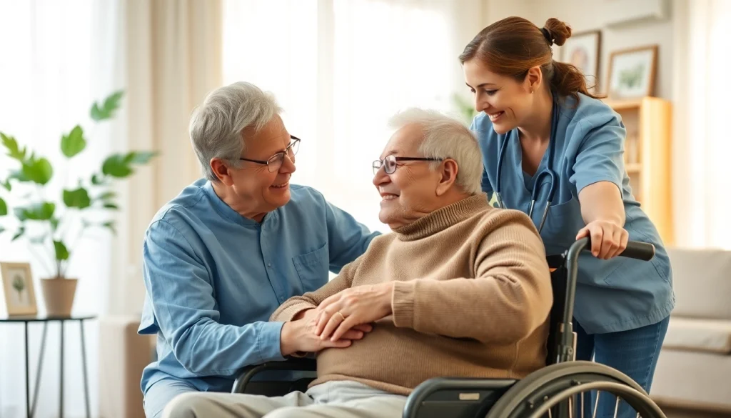 Senior caregivers Austin TX providing compassionate support in a bright, cozy living room.