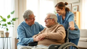 Senior caregivers Austin TX providing compassionate support in a bright, cozy living room.