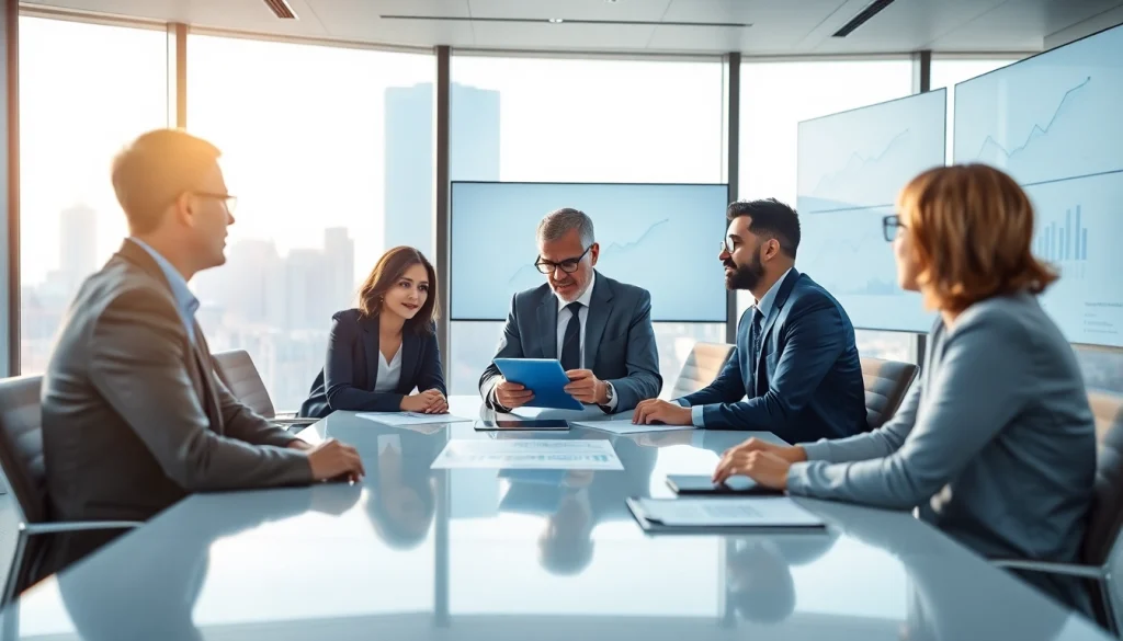 Effective crisis management consultant facilitating a strategy session with a diverse team.