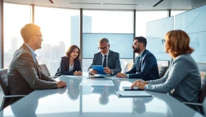 Effective crisis management consultant facilitating a strategy session with a diverse team.