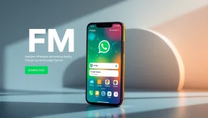 fm whatsapp download showcased on a smartphone with vibrant customization themes