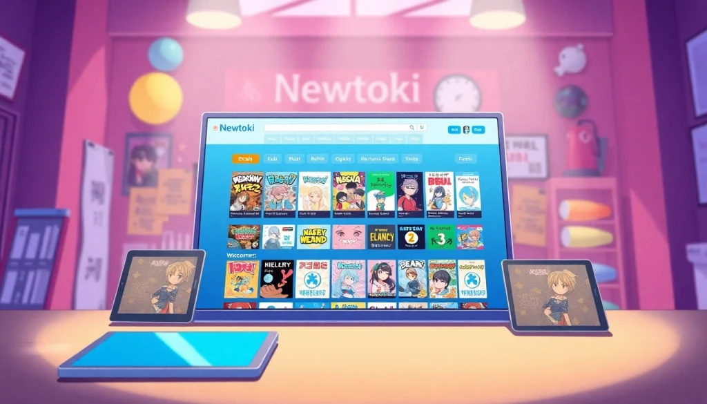 newtoki 웹사이트 인터페이스의 디지털 아트워크를 보여줍니다.