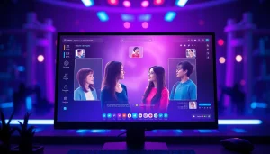 Interactive free NSFW character AI interface showcasing diverse avatars in a futuristic design.