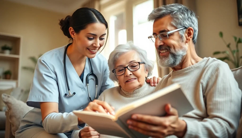 Experience quality austin senior home care with a caregiver assisting a senior in a warm, inviting environment.