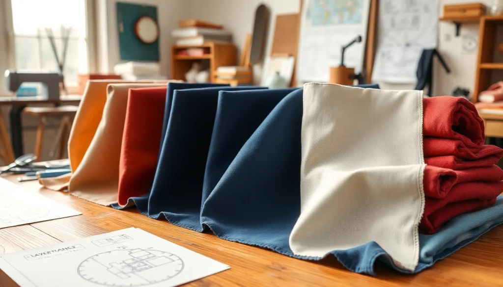 Vergelijk verschillende canvas stoffen met unieke texturen en kleuren op een houten tafel.