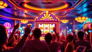 Menangkan permainan slot deposit 1000 dengan suasana kasino yang menarik dan ceria.