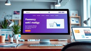 쇼핑몰 제작을 위한 다양한 디자인 블록과 편집 툴을 보여주는 시각적 요소.