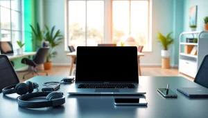 Shop technology and accessories at https://buyingst.com, featuring a stylish laptop in a modern workspace.