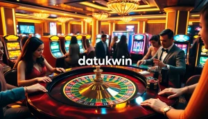 Pemain menikmati permainan rolet dan mesin slot di kasino online mewah Datukwin.