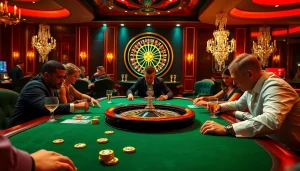 SODO casino players engaged in high stakes poker under warm lighting.