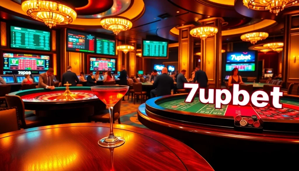 Experience thrilling moments at 7upbet's luxurious casino atmosphere with live betting excitement.