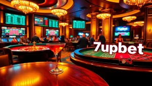 Experience thrilling moments at 7upbet's luxurious casino atmosphere with live betting excitement.