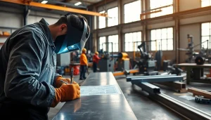 Experience custom steel fabrication with skilled artisans in a dynamic workshop setting.