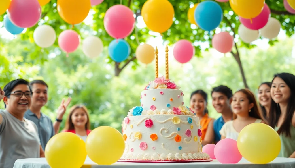 Celebrate a lively Singapore birthday party with joyous guests and colorful decorations.