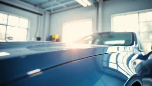 Showcasing the best car detailing Chattanooga TN with a freshly cleaned vehicle in a bright garage.