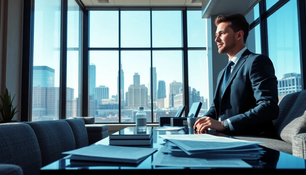 Engaging Brooklyn Real Estate Lawyer consulting clients in a modern office setting.