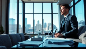 Engaging Brooklyn Real Estate Lawyer consulting clients in a modern office setting.