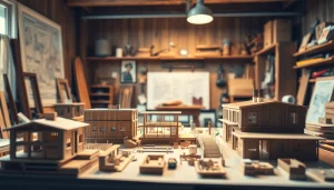 Gestalte ein architekturmodellbau Wuppertal in einem kreativen Arbeitsumfeld mit detaillierten Merkmale.