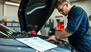 Evaluate high mileage extended auto warranty options with an expert mechanic inspecting a vehicle.