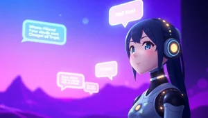 Engaging NSFW AI chatbot avatar in a vibrant digital interface, showcasing interactive elements.