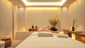 편안한 분위기의 고요한 스파 환경에서의 마사지 치료 세션.