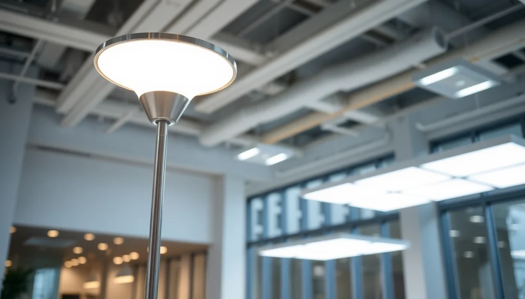 Sleek illumination fixtures enhancing the modern office ambiance with bright designs.