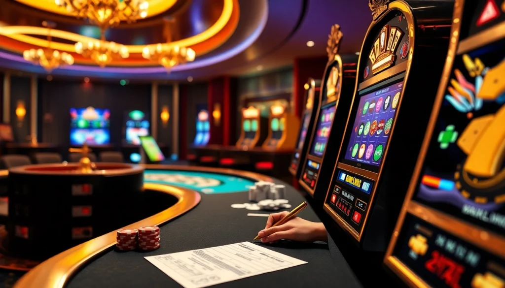 Experience thrilling gaming at https://jogoluck.br.com/ with vibrant casino elements, poker chips, and roulette wheels.