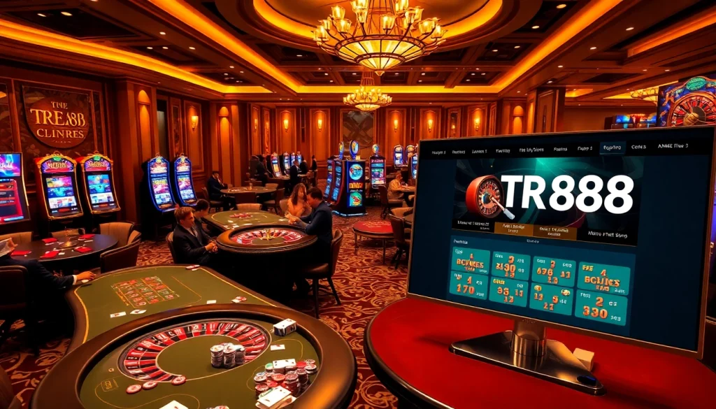 Experience the excitement of TR88 with vibrant casino tables and thrilling games.