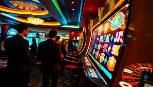 Engaging players experiencing slot scatter hitam on a vibrant casino floor filled with excitement.