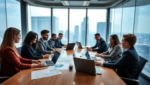 Explore competitive intelligence faqs through a dynamic business meeting showcasing analyst collaboration.