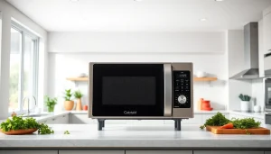 Cooking delicious meals with a modern Microwave Oven on a stylish countertop.